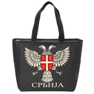 Serbia Srbija Serbian Serb Eagle Flag Cccc Cyrillic Zip Tote Bag