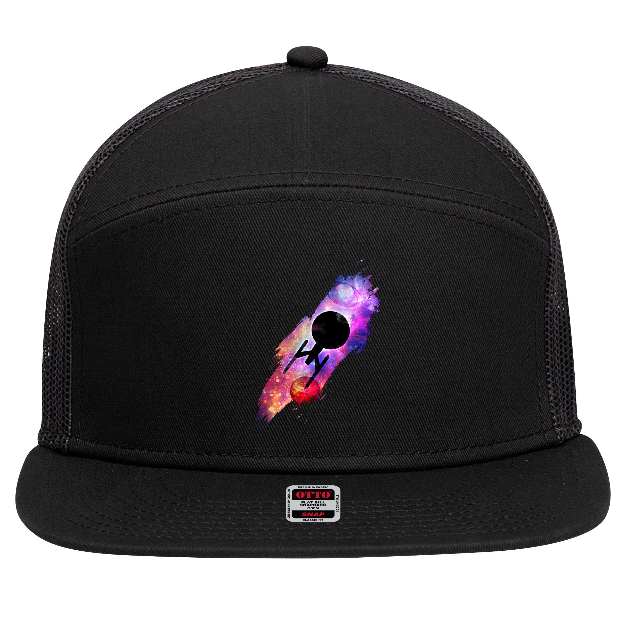 Scifi Space Ship Trekking Through Galaxy 7 Panel Mesh Trucker Snapback Hat