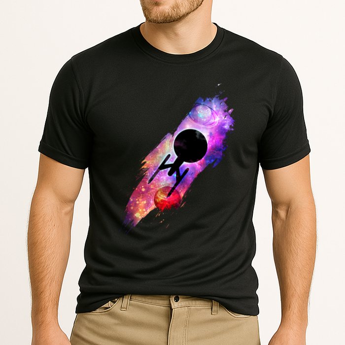 Scifi Space Ship Trekking Through Galaxy Performance Shirt
