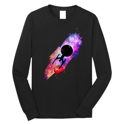 Scifi Space Ship Trekking Through Galaxy Long Sleeve Shirt