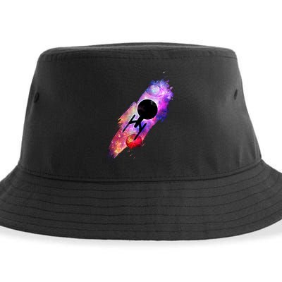 Scifi Space Ship Trekking Through Galaxy Sustainable Bucket Hat