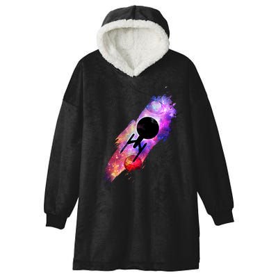 Scifi Space Ship Trekking Through Galaxy Hooded Wearable Blanket