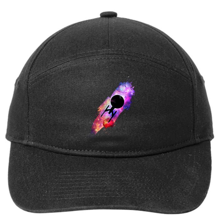 Scifi Space Ship Trekking Through Galaxy 7-Panel Snapback Hat