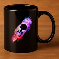 Scifi Space Ship Trekking Through Galaxy 11oz C Handle Ceramic Mug