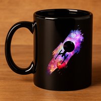Scifi Space Ship Trekking Through Galaxy 11oz C Handle Ceramic Mug