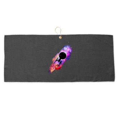 Scifi Space Ship Trekking Through Galaxy Large Microfiber Waffle Golf Towel