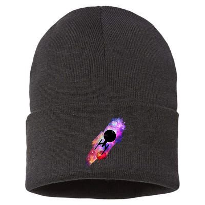 Scifi Space Ship Trekking Through Galaxy Sustainable Knit Beanie