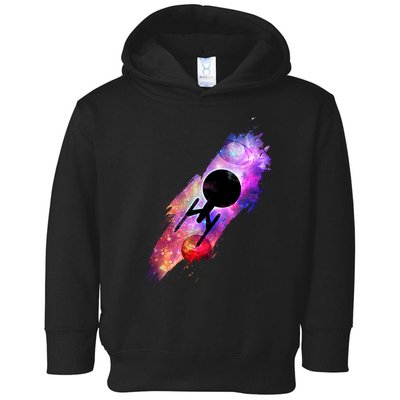 Scifi Space Ship Trekking Through Galaxy Toddler Hoodie