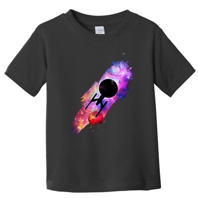 Scifi Space Ship Trekking Through Galaxy Toddler T-Shirt