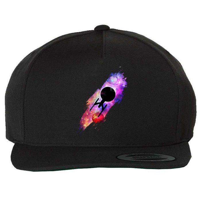 Scifi Space Ship Trekking Through Galaxy Wool Snapback Cap