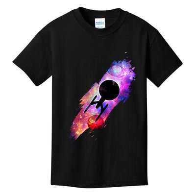 Scifi Space Ship Trekking Through Galaxy Kids T-Shirt