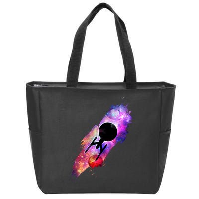 Scifi Space Ship Trekking Through Galaxy Zip Tote Bag
