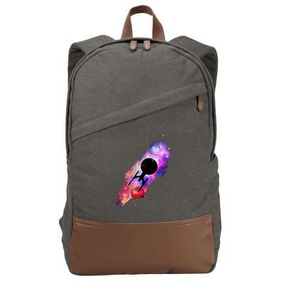 Scifi Space Ship Trekking Through Galaxy Cotton Canvas Backpack