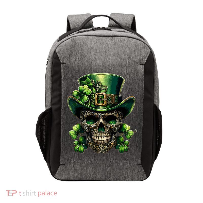 Sugar Skull St Patrick Day Of The Dead Lucky Shamrock Vector Backpack