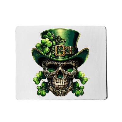 Sugar Skull St Patrick Day Of The Dead Lucky Shamrock Mousepad