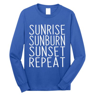 Sunrise Sunset Sunburn Repeat Beach Vacation Meaningful Gift Long Sleeve Shirt