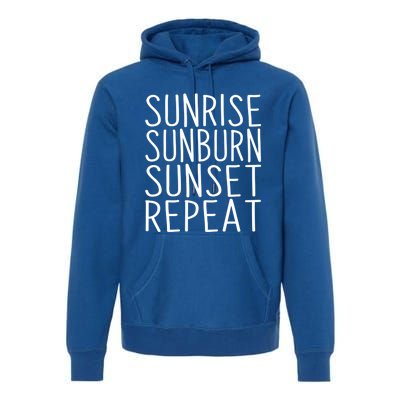 Sunrise Sunset Sunburn Repeat Beach Vacation Meaningful Gift Premium Hoodie