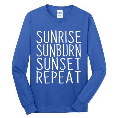 Sunrise Sunset Sunburn Repeat Beach Vacation Meaningful Gift Tall Long Sleeve T-Shirt