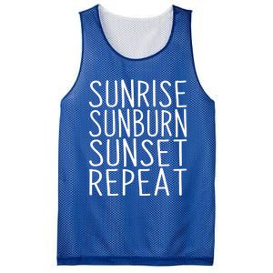 Sunrise Sunset Sunburn Repeat Beach Vacation Meaningful Gift Mesh Reversible Basketball Jersey Tank