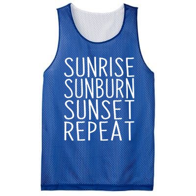 Sunrise Sunset Sunburn Repeat Beach Vacation Meaningful Gift Mesh Reversible Basketball Jersey Tank