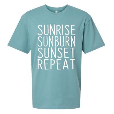 Sunrise Sunset Sunburn Repeat Beach Vacation Meaningful Gift Sueded Cloud Jersey T-Shirt