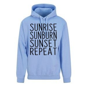 Sunrise Sunset Sunburn Repeat Beach Vacation Meaningful Gift Unisex Surf Hoodie