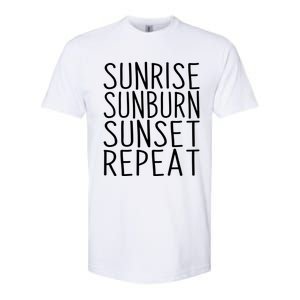 Sunrise Sunset Sunburn Repeat Beach Vacation Meaningful Gift Softstyle CVC T-Shirt