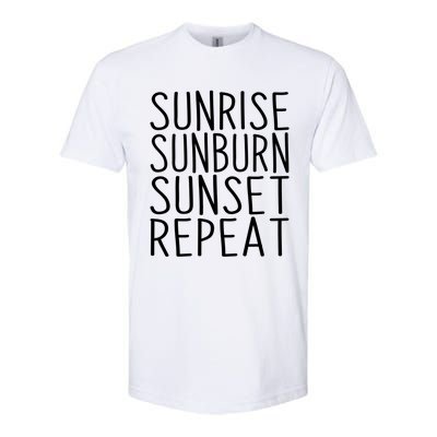 Sunrise Sunset Sunburn Repeat Beach Vacation Meaningful Gift Softstyle CVC T-Shirt