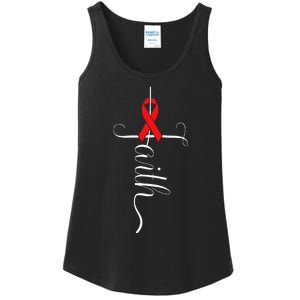 Stroke Survivor Stroke Awareness Red Ribbon Ladies Essential Tank