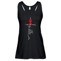 Stroke Survivor Stroke Awareness Red Ribbon Ladies Essential Flowy Tank