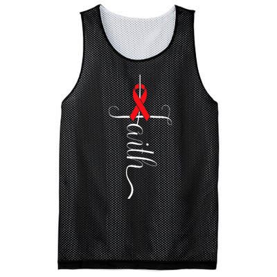 Stroke Survivor Stroke Awareness Red Ribbon Mesh Reversible Basketball Jersey Tank