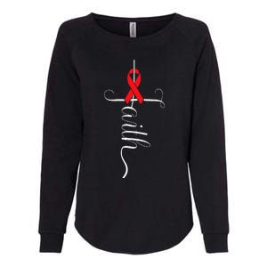 Stroke Survivor Stroke Awareness Red Ribbon Womens California Wash Sweatshirt