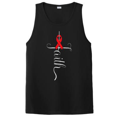 Stroke Survivor Stroke Awareness Red Ribbon PosiCharge Competitor Tank