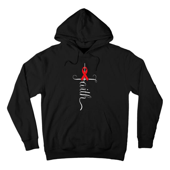 Stroke Survivor Stroke Awareness Red Ribbon Tall Hoodie