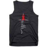 Stroke Survivor Stroke Awareness Red Ribbon Tank Top