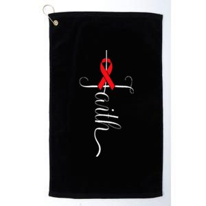 Stroke Survivor Stroke Awareness Red Ribbon Platinum Collection Golf Towel