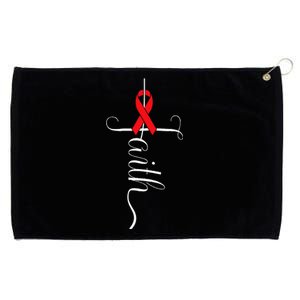 Stroke Survivor Stroke Awareness Red Ribbon Grommeted Golf Towel