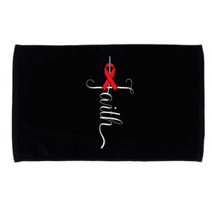 Stroke Survivor Stroke Awareness Red Ribbon Microfiber Hand Towel