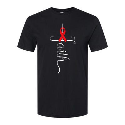 Stroke Survivor Stroke Awareness Red Ribbon Softstyle CVC T-Shirt