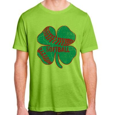 Softball Shamrock St Patricks Day Gift Baseball Lover Gift Adult ChromaSoft Performance T-Shirt