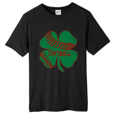 Softball Shamrock St Patricks Day Gift Baseball Lover Gift Tall Fusion ChromaSoft Performance T-Shirt