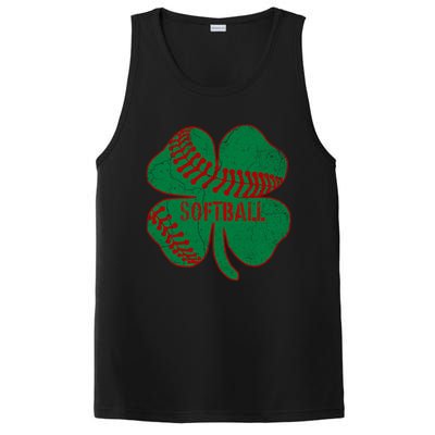 Softball Shamrock St Patricks Day Gift Baseball Lover Gift PosiCharge Competitor Tank