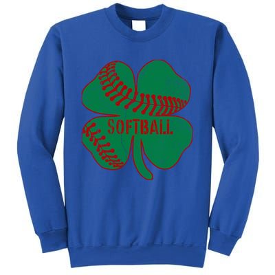 Softball Shamrock St Patricks Day Gift Baseball Lover Gift Sweatshirt