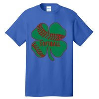 Softball Shamrock St Patricks Day Gift Baseball Lover Gift Tall T-Shirt