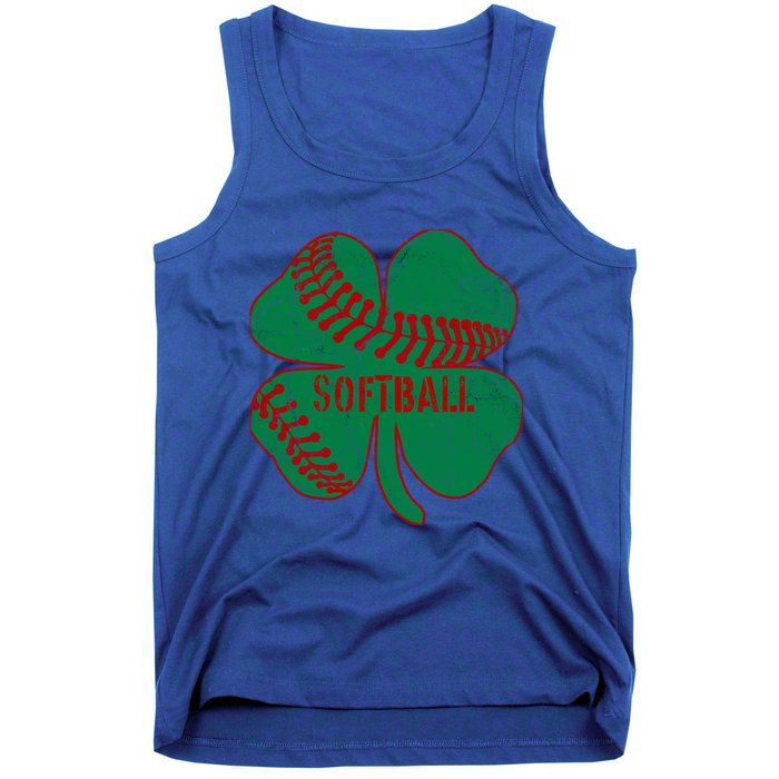 Softball Shamrock St Patricks Day Gift Baseball Lover Gift Tank Top