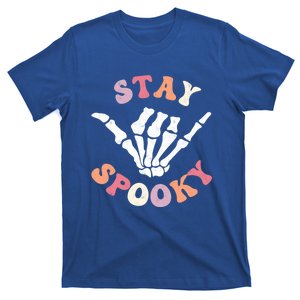 Stay Spooky Season Groovy Retro Halloween Skeleton Hand Great Gift T-Shirt