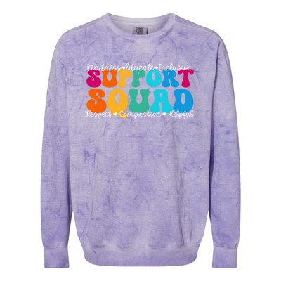 School Support Services Team Teacher Support Squad Gift Colorblast Crewneck Sweatshirt