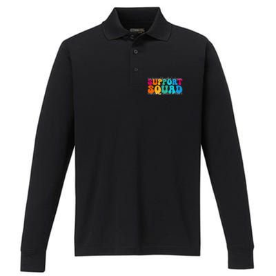 School Support Services Team Teacher Support Squad Gift Performance Long Sleeve Polo