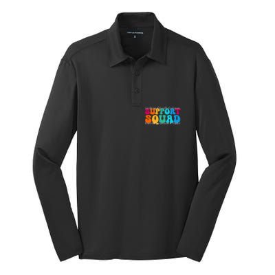 School Support Services Team Teacher Support Squad Gift Silk Touch Performance Long Sleeve Polo