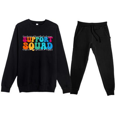 School Support Services Team Teacher Support Squad Gift Premium Crewneck Sweatsuit Set